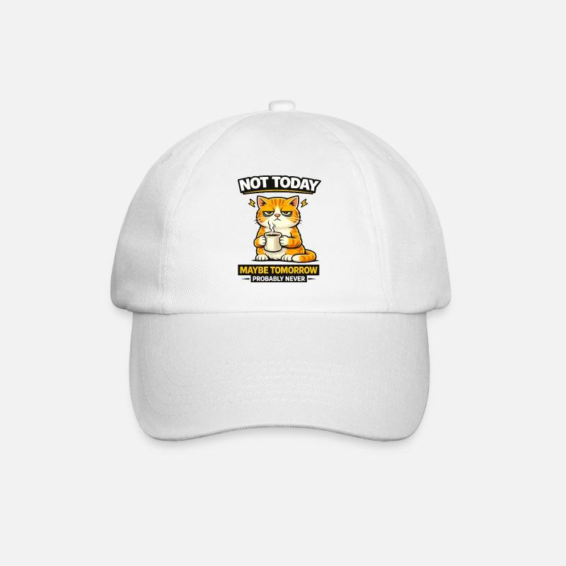 Pas aujourd’hui, procrastination du café pour chats - Casquette classique - blanc/blanc