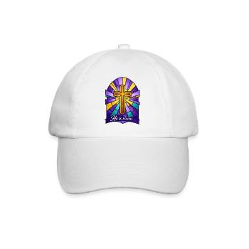 He is Risen Cross Easter - Baseball Cap - white/white - Front