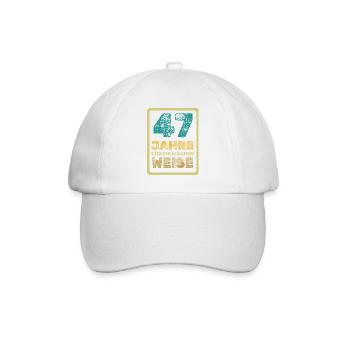 Weisheit 47 - Baseballkappe - Weiß/Weiß - Vorne