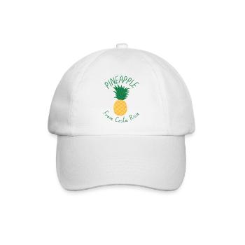 Costa Rica Ananas-Shirt Tropischer Sommer - Baseballkappe - Weiß/Weiß - Vorne