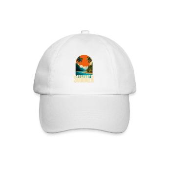 Tropischer Sommerstrand - Baseballkappe - Weiß/Weiß - Vorne