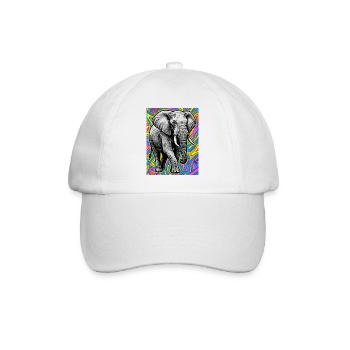 Elefant - Baseballkappe - Weiß/Weiß - Vorne