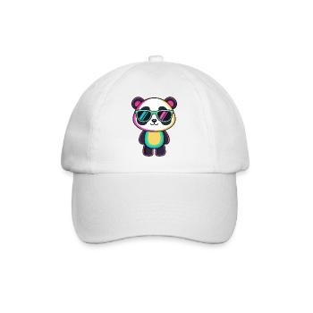 Panda arc ciel lunettes soleil - Casquette classique - blanc/blanc - Devant
