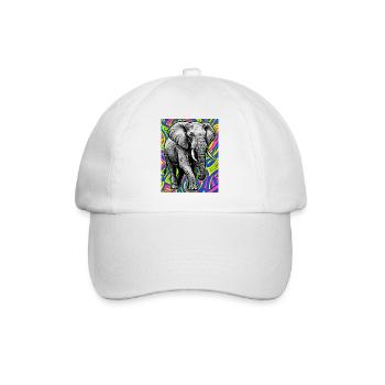Elefant - Baseballkappe - Weiß/Weiß - Vorne