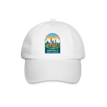Sheffield Skyline UK Steel City Illustration - Baseball Cap - white/white - Front