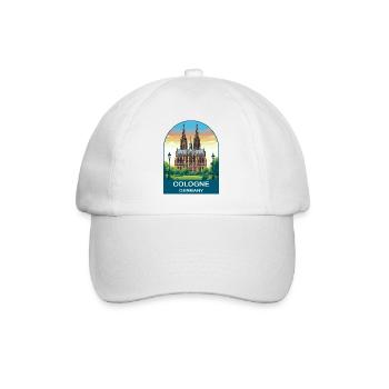 Affiche vintage de voyage de la cathédrale de Cologne, Allemagne - Casquette classique - blanc/blanc - Devant