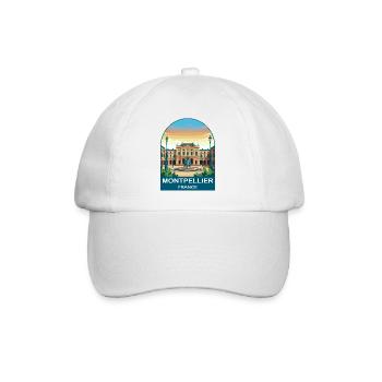 Montpellier France Vintage Travel Poster Design - Baseball Cap - white/white - Front