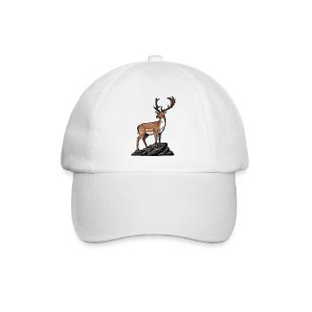 Majestätischer Gefleckter Hirsch Wilde Naturfelsen - Baseballkappe - Weiß/Weiß - Vorne