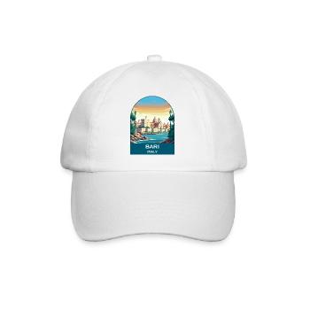 Bari Italy Vintage Travel Poster Art - Baseball Cap - white/white - Front