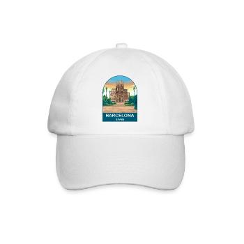 Barcelona Spain Vintage Travel Poster - Baseball Cap - white/white - Front