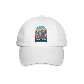 Amsterdam Netherlands Vintage Poster - Baseball Cap - white/white - Front