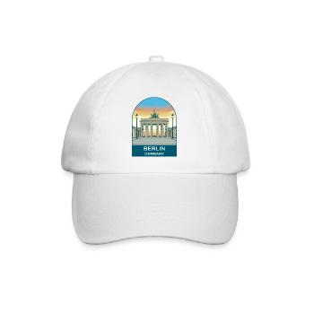Berlin Germany TV Tower Vintage Travel Art - Baseball Cap - white/white - Front