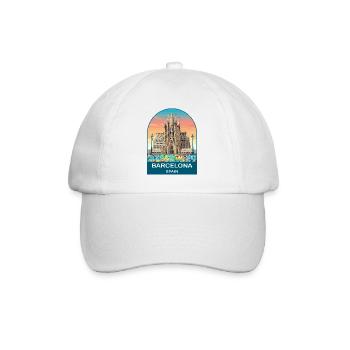 Barcelona Spain Vintage Travel Poster - Baseball Cap - white/white - Front