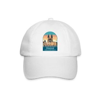 Prague Czech Republic Vintage Poster - Baseball Cap - white/white - Front