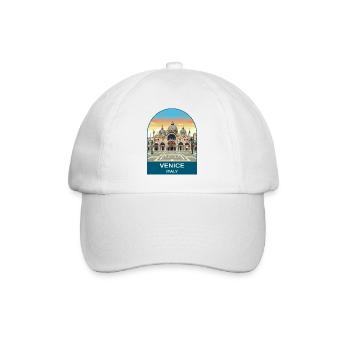 Venice Italy Vintage Travel Poster Art - Baseball Cap - white/white - Front