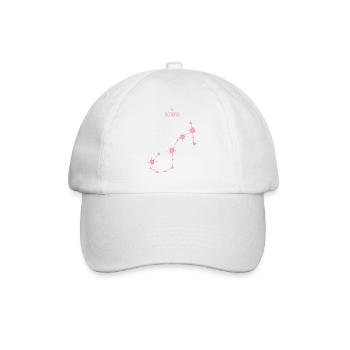 Constellation des étoiles du signe du Scorpion rose pastel - Casquette classique - blanc/blanc - Devant