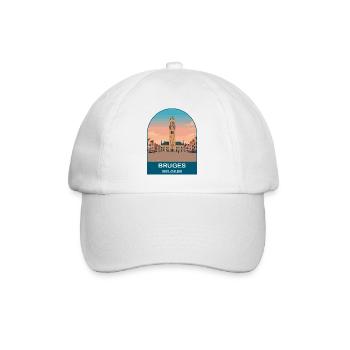 Bruges Belgium Vintage Travel Poster Art - Baseball Cap - white/white - Front