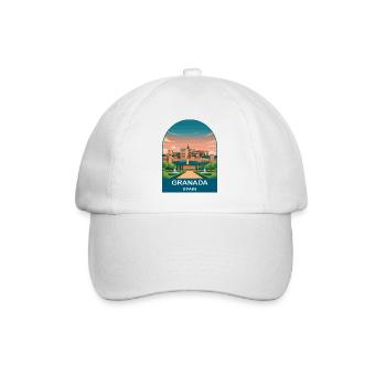 Granada Spain Vintage Travel Poster Art - Baseball Cap - white/white - Front