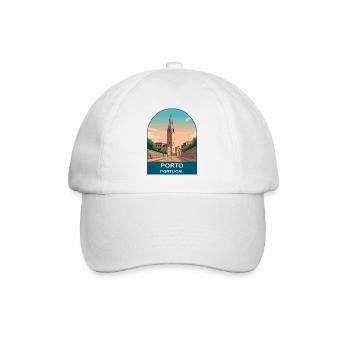 Porto Portugal Vintage Travel Poster Art - Baseball Cap - white/white - Front