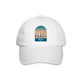 Milan, Italie, affiches de voyage vintage - Casquette classique - blanc/blanc - Devant