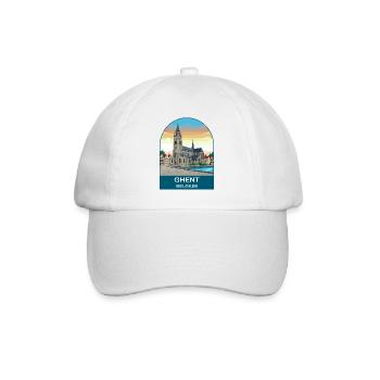 Art d’affiches de voyage vintage de Gand en Belgique - Casquette classique - blanc/blanc - Devant