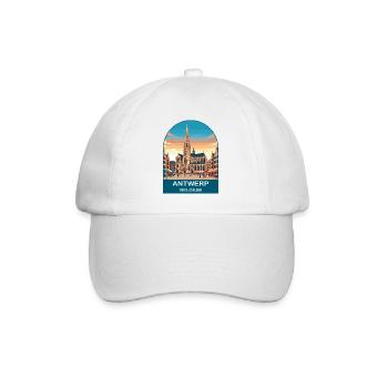Antwerp Belgium Vintage Travel Poster Art - Baseball Cap - white/white - Front