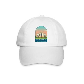 Cambridge UK Vintage Travel Poster Art - Baseball Cap - white/white - Front