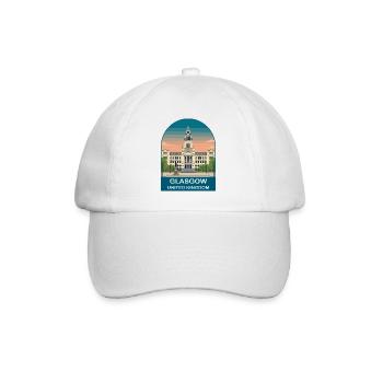 Glasgow UK Vintage Travel Poster Art - Baseball Cap - white/white - Front