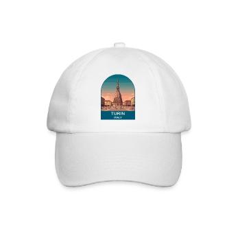 Turin Italy Vintage Travel Poster Art - Baseball Cap - white/white - Front
