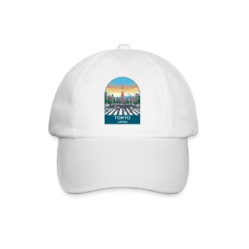 Affiche de voyage vintage Tokyo Japan Skyline - Casquette classique - blanc/blanc - Devant