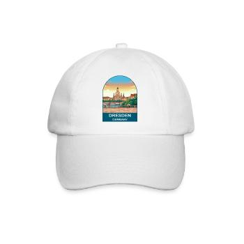 Dresden Germany Vintage Travel Poster Art - Baseball Cap - white/white - Front