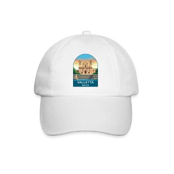 Art d’affiches de voyage vintage à La Valette Malte - Casquette classique - blanc/blanc - Devant