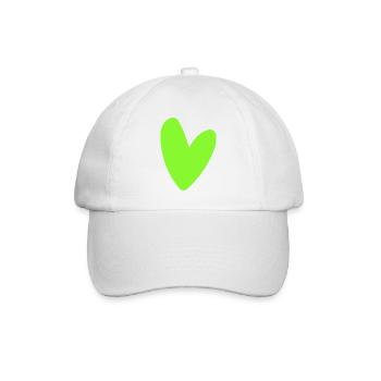 Neon-Grünes Herz-Icon Minimal retro style - Baseballkappe - Weiß/Weiß - Vorne