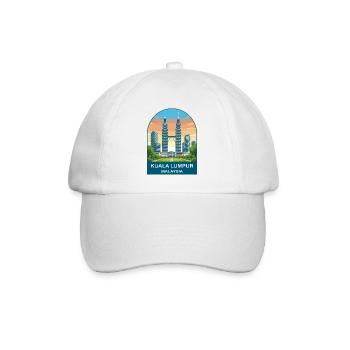 Kuala Lumpur Malaysia Vintage Travel Illustration - Baseball Cap - white/white - Front