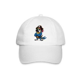 Piratenvogel mit Augenklappe - Baseballkappe - Weiß/Weiß - Vorne