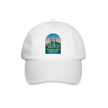 Caracas Venezuela Skyline Vintage Travel Poster - Baseball Cap - white/white - Front