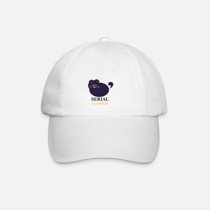 Serien-Napper-Katze - Baseballkappe - Weiß/Weiß