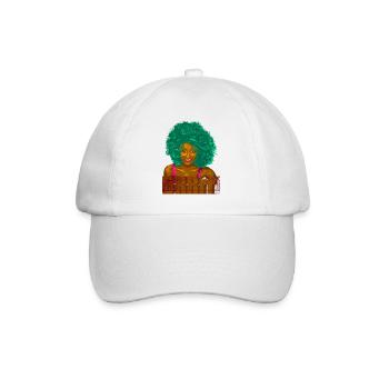 Turquoise Afro Pop Portrait - Baseball Cap - white/white - Front