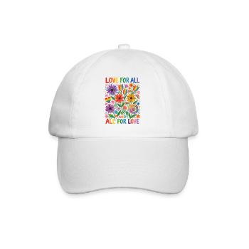 LGBTQ Pride Month - Love for All and All for Love - Baseball Cap - white/white - Front