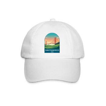 Affiche de voyage vintage San Francisco USA - Casquette classique - blanc/blanc - Devant