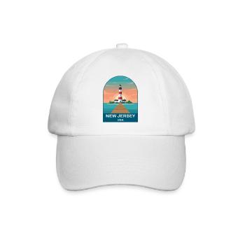 New Jersey USA Vintage Travel Poster Art - Baseball Cap - white/white - Front