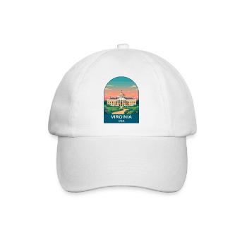 Art d’affiches de voyage vintage Virginia USA - Casquette classique - blanc/blanc - Devant