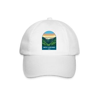 West Virginia USA Vintage-Reiseplakat - Baseballkappe - Weiß/Weiß - Vorne