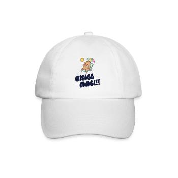 Sonnenbär am Strand mit Eis - Baseball Cap - white/white - Front