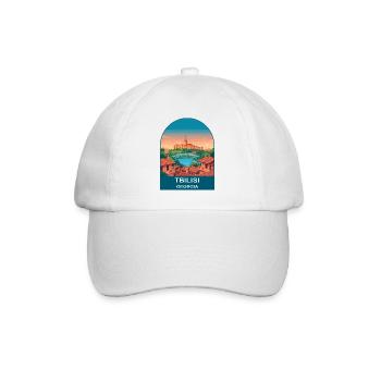 Affiche de voyage vintage Skyline à Tbilissi, Géorgie - Casquette classique - blanc/blanc - Devant