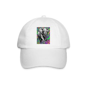Elefant - Baseballkappe - Weiß/Weiß - Vorne