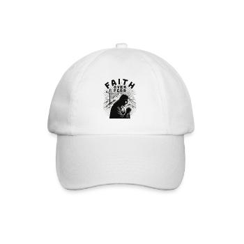 Faith over fear Mountain landscape - Baseball Cap - white/white - Front