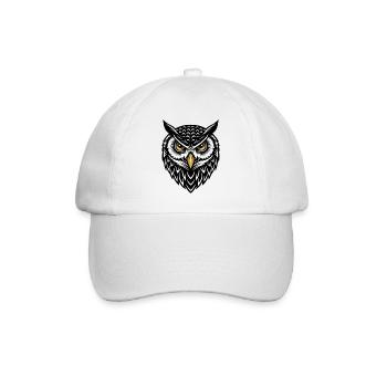 Owl Owl Mascot Logo Sport Gaming - Baseball Cap - white/white - Front
