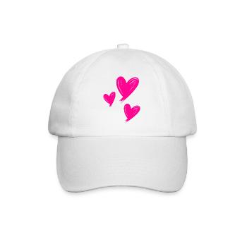 Cœurs Rose - Casquette classique - blanc/blanc - Devant