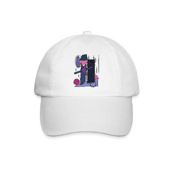 Geometric abstraction in retro style - Baseball Cap - white/white - Front